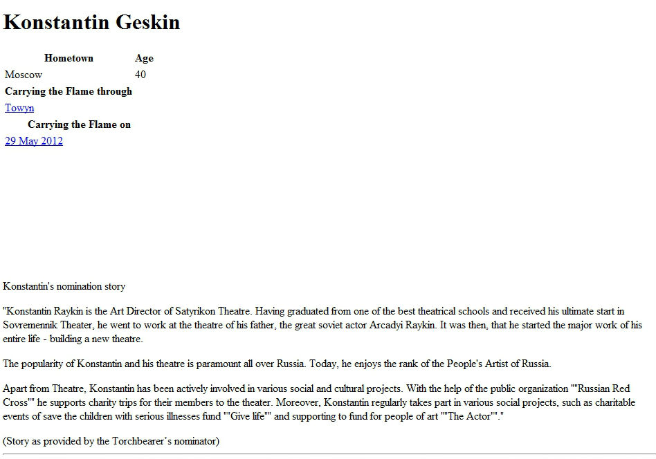 Konstantin Geskin cached Olympic torchbearer nomination story