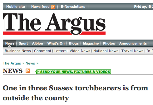 The Argus reports on corporate torchbearers in Sussex 